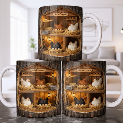 Personalized Chicken Coop Mug With Farm Fresh Design