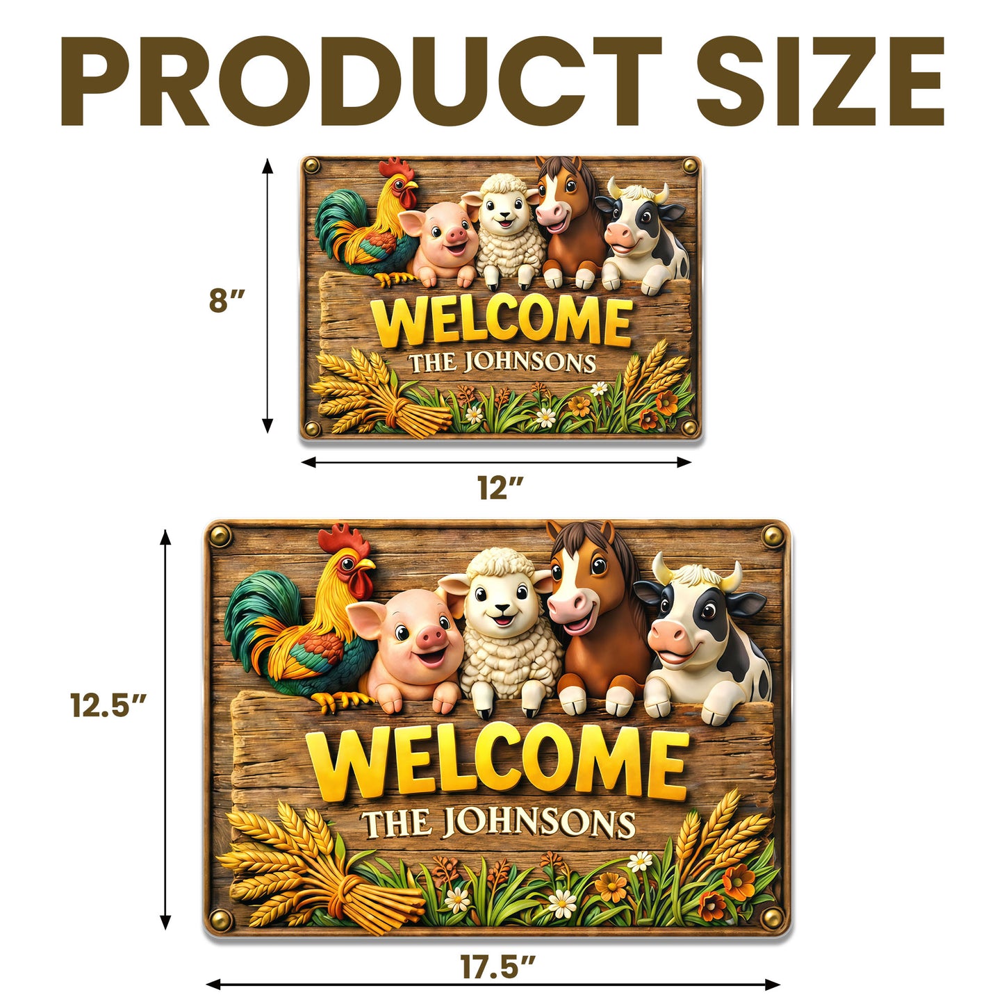 Welcome Farmhouse Sign With Farm Animals