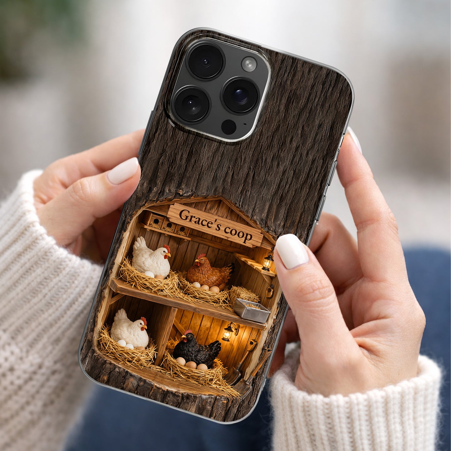 My Coop Personalized Wood Texture Chicken Nesting Design