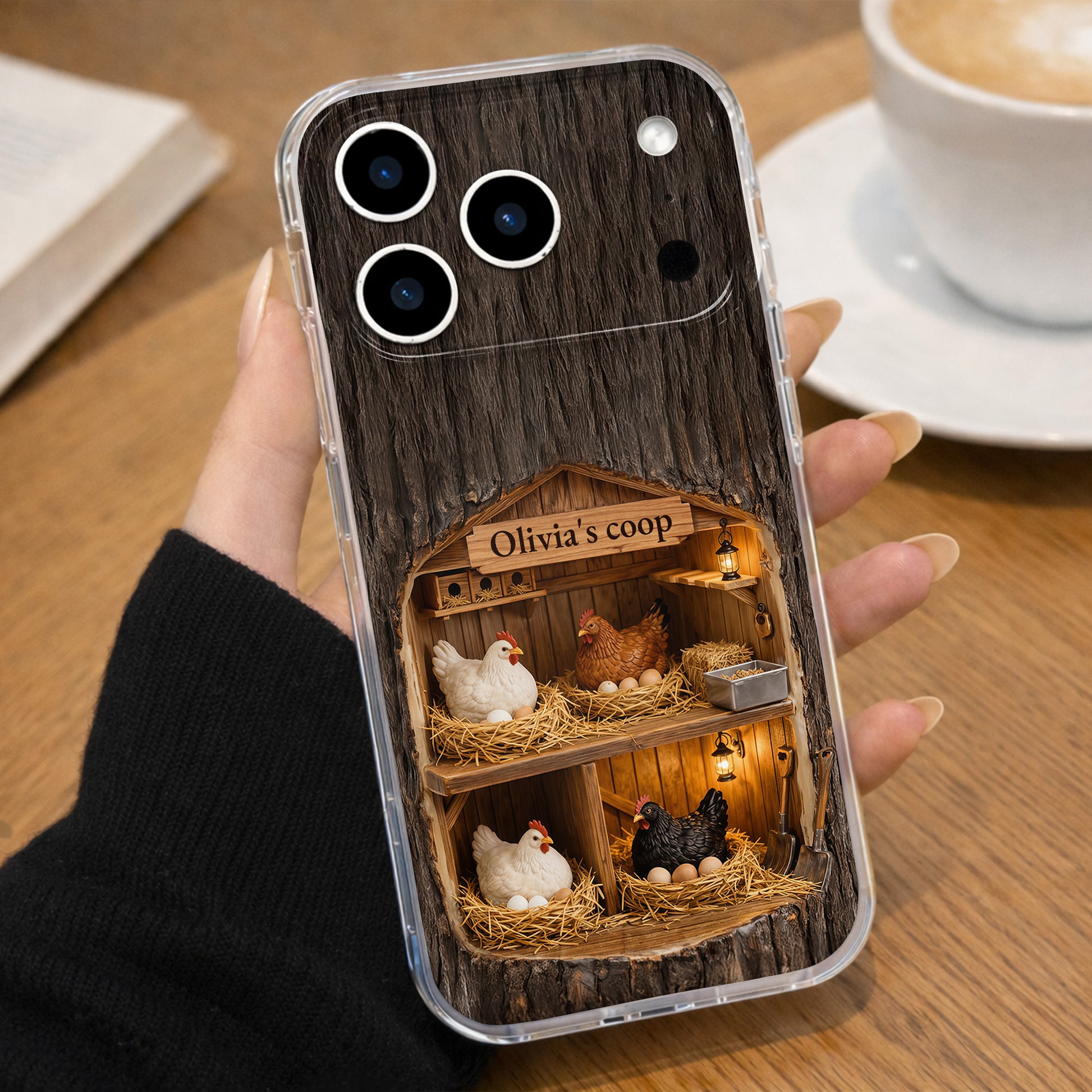 My Coop Personalized Wood Texture Chicken Nesting Design