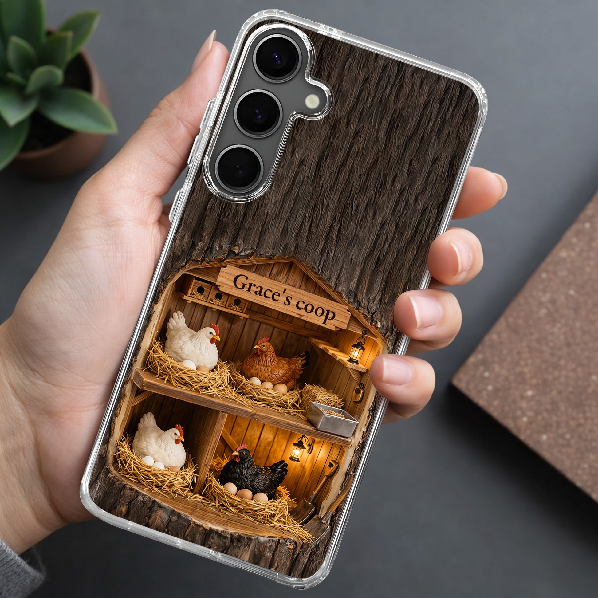 My Coop Personalized Wood Texture Chicken Nesting Design