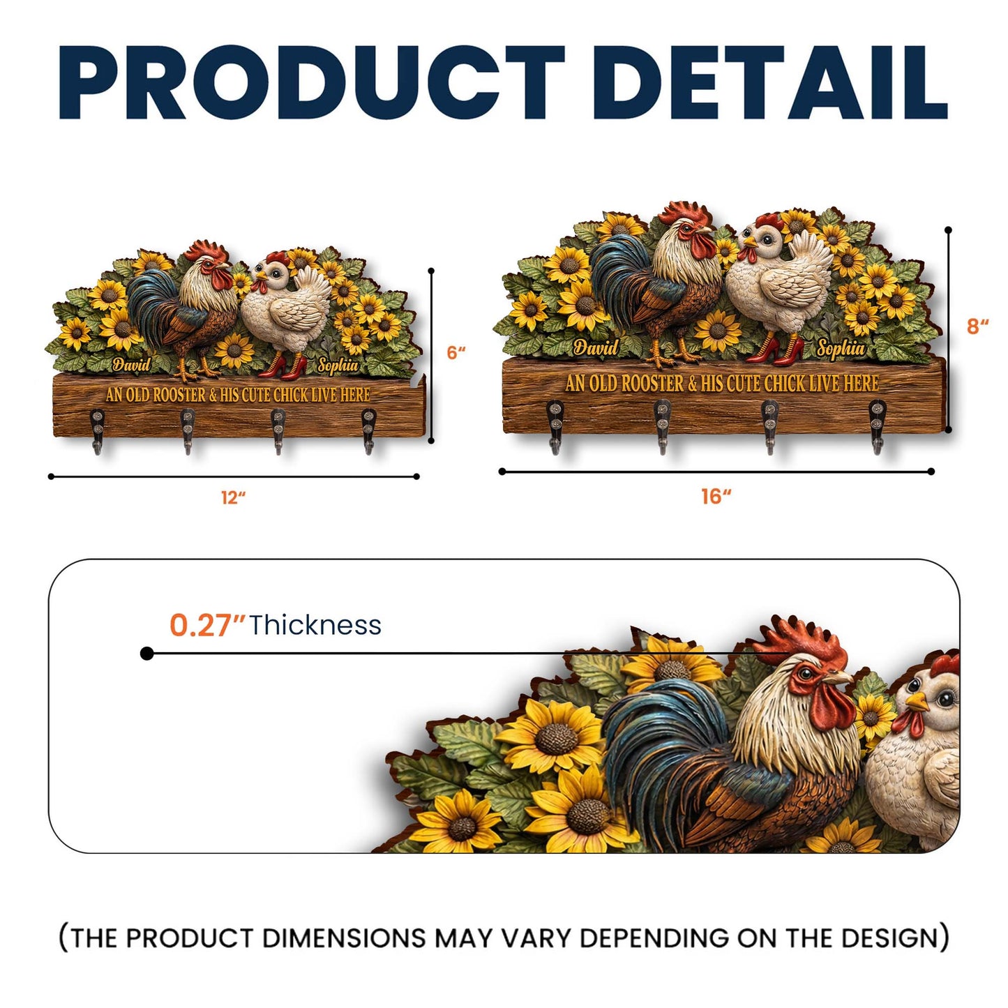 An Old Rooster & His Cute Chick Live Here