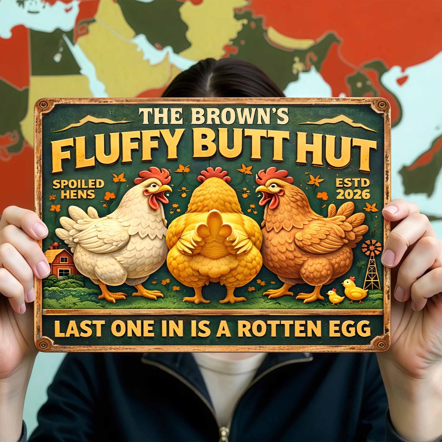 Fluffy Butt Hut Spoiled Hens, Farmhouse Style