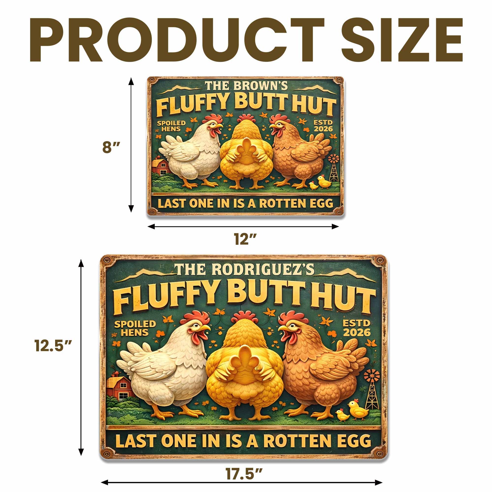 Fluffy Butt Hut Spoiled Hens, Farmhouse Style