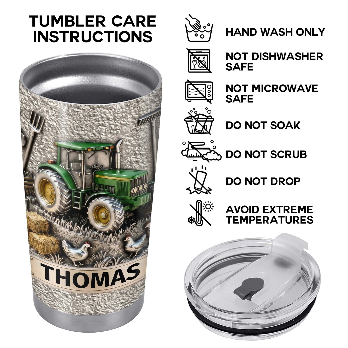 Customizable Farm-Themed Design With Tractor And Chickens