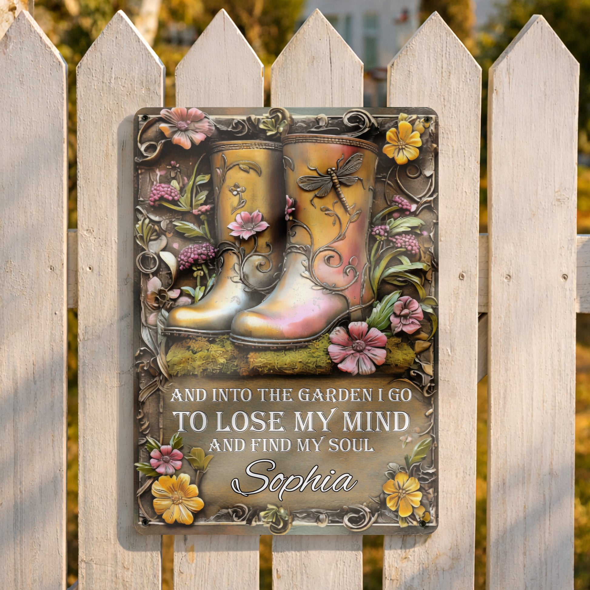 Into The Garden To Find Soul, Garden Boots And Flowers