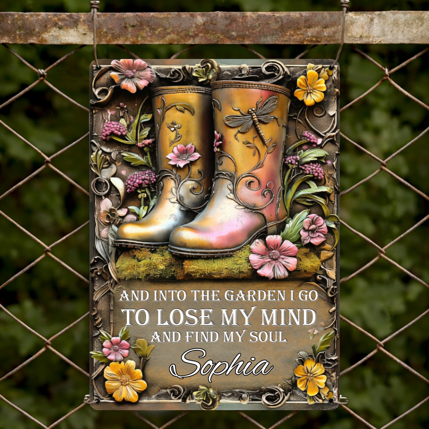 Into The Garden To Find Soul, Garden Boots And Flowers