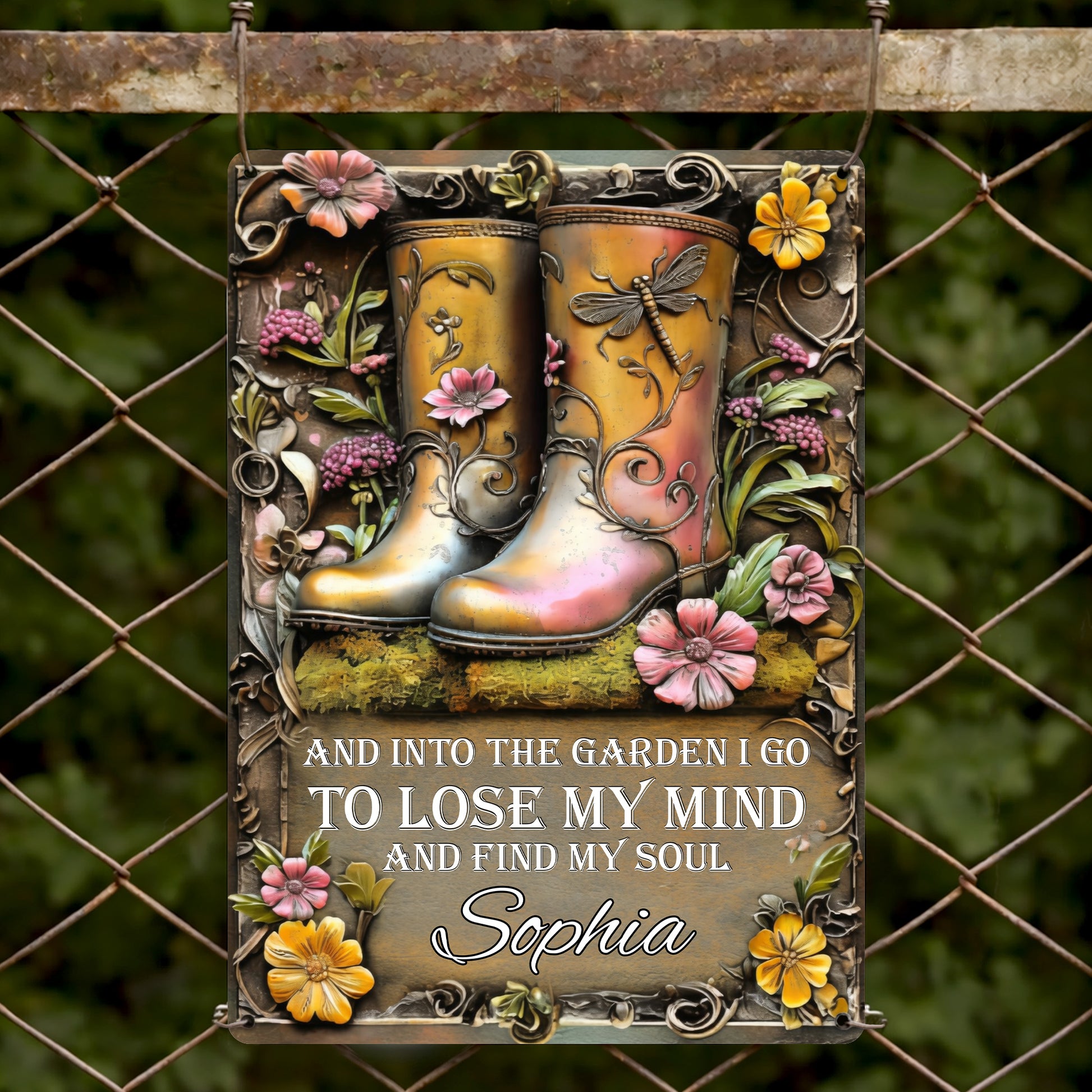 Into The Garden To Find Soul, Garden Boots And Flowers