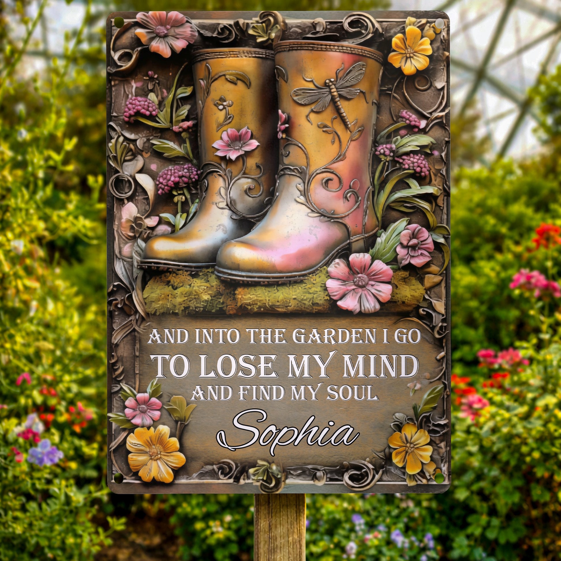 Into The Garden To Find Soul, Garden Boots And Flowers