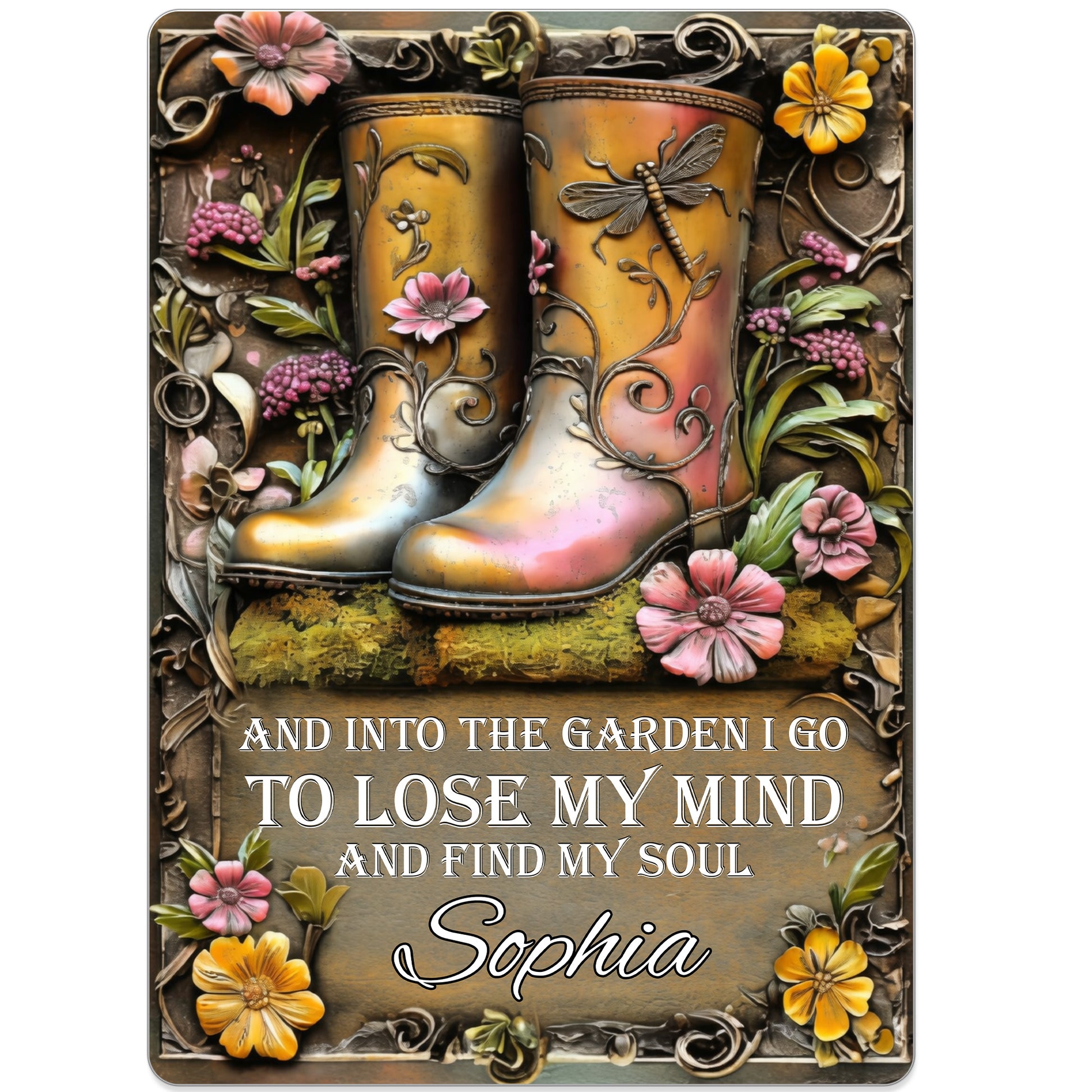 Into The Garden To Find Soul, Garden Boots And Flowers