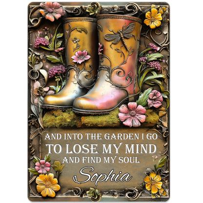 Into The Garden To Find Soul, Garden Boots And Flowers