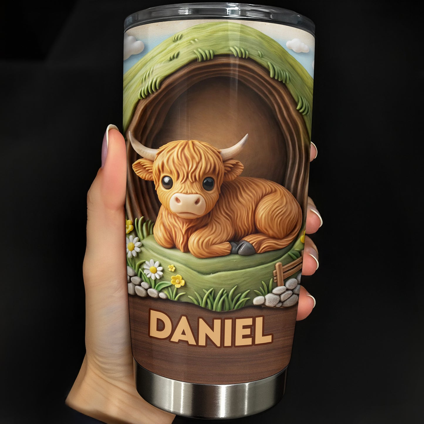 Adorable Highland Cow Personalized Tumbler