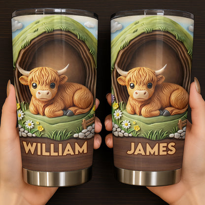 Adorable Highland Cow Personalized Tumbler