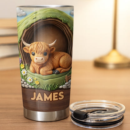 Adorable Highland Cow Personalized Tumbler