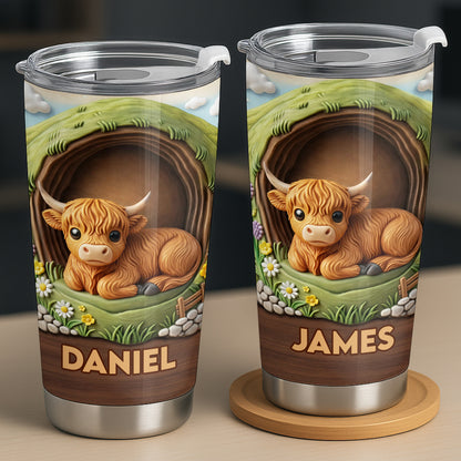 Adorable Highland Cow Personalized Tumbler