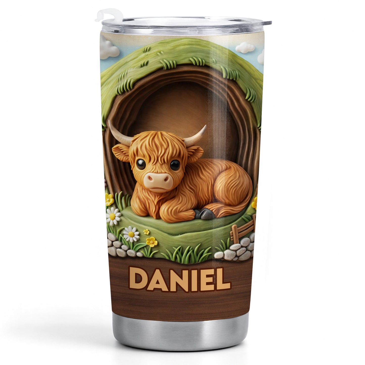 Adorable Highland Cow Personalized Tumbler