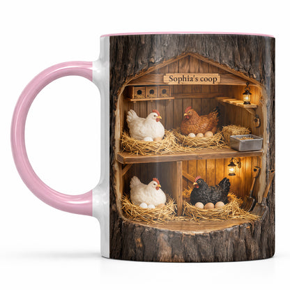 Sophia’s Coop Featuring Chickens And Rustic Wooden Structure