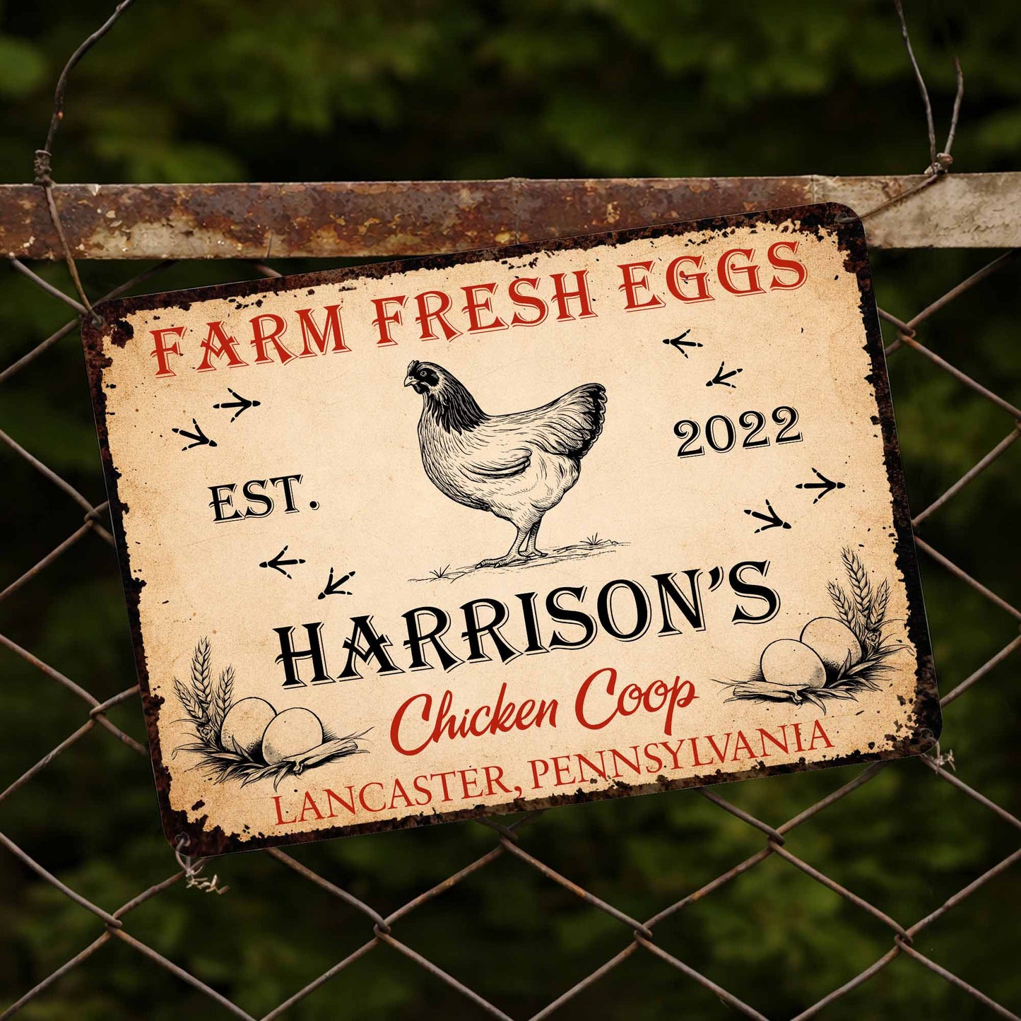 Farm Fresh Eggs, Chicken Coop Sign