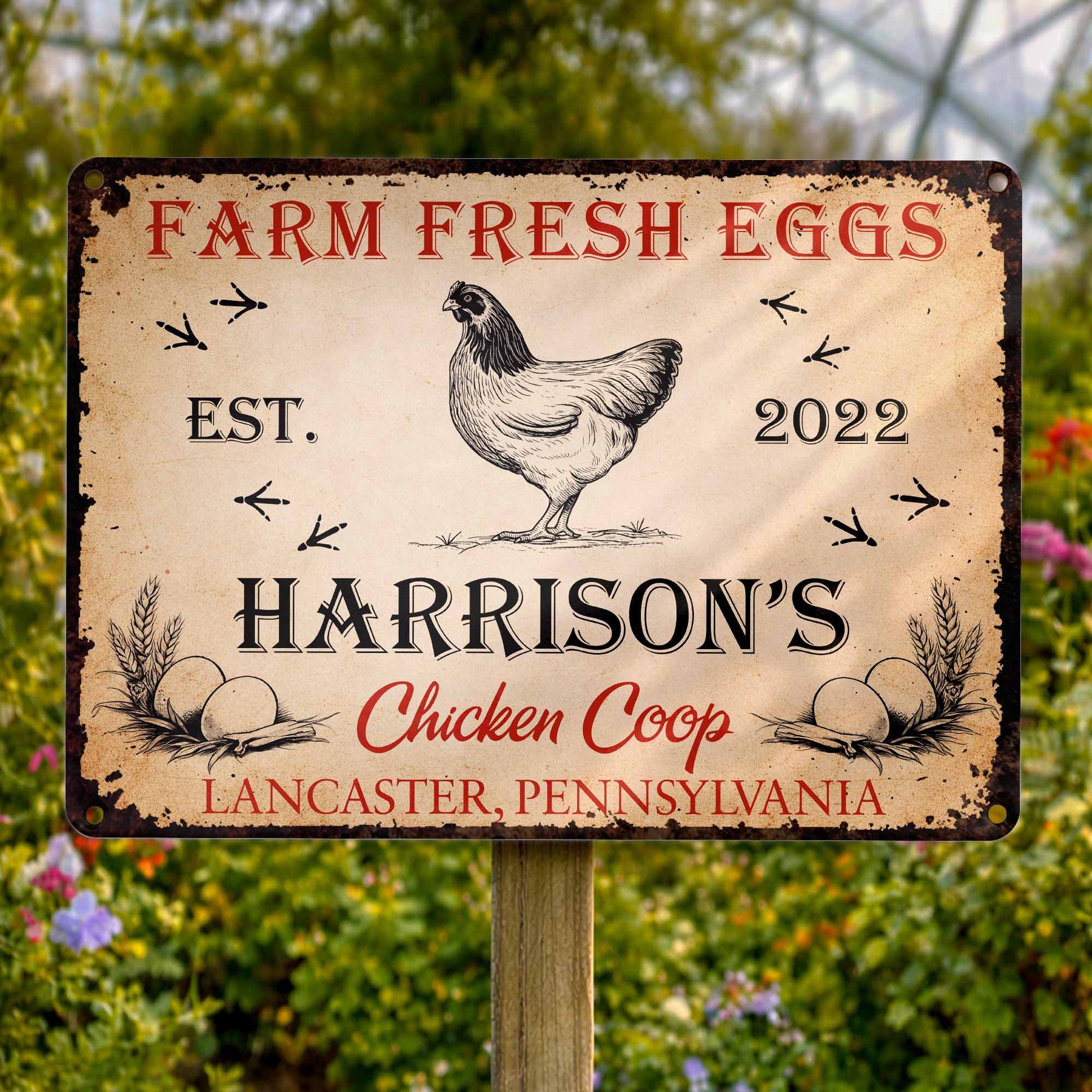 Farm Fresh Eggs, Chicken Coop Sign
