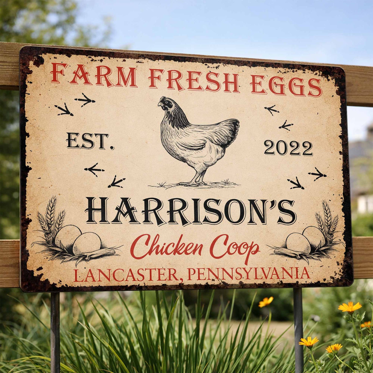Farm Fresh Eggs, Chicken Coop Sign