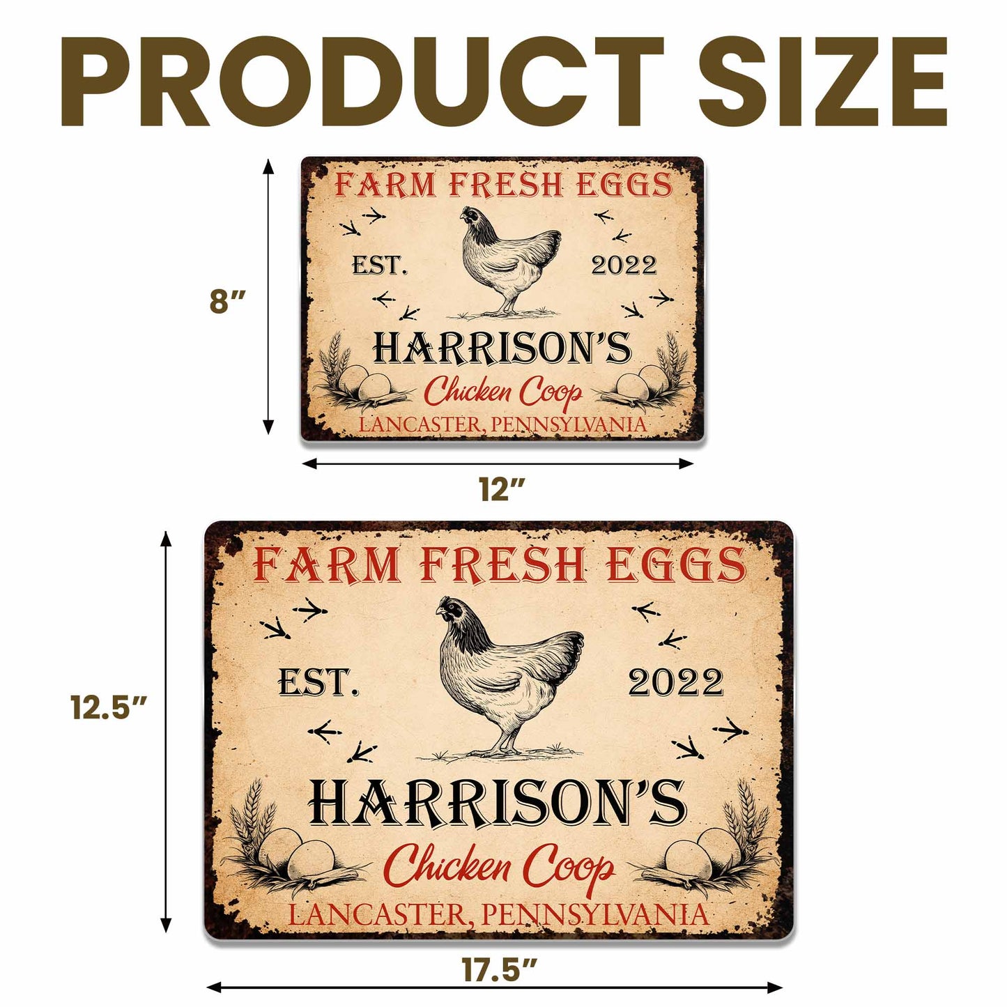 Farm Fresh Eggs, Chicken Coop Sign