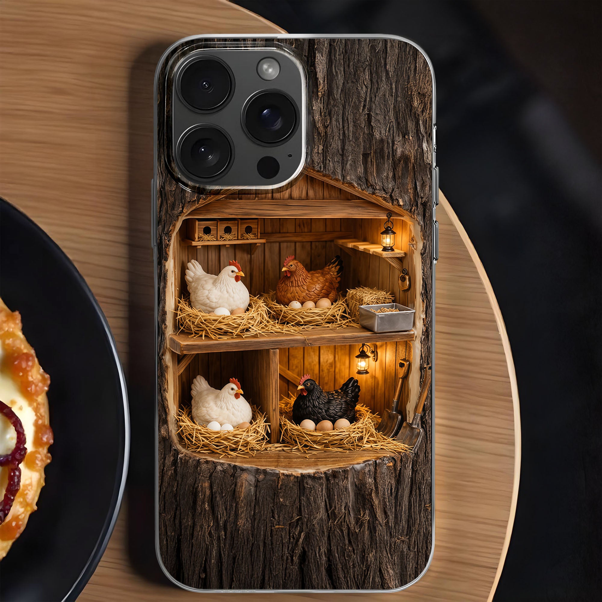 Cozy Hen House Design With Chickens And Eggs,Personalized Clear Phone ...