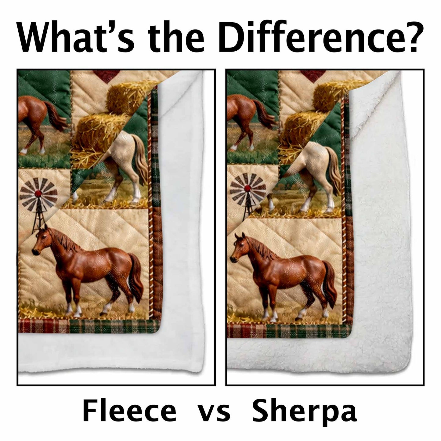 Jennifer Horse And Barn Blanket - Personalized Custom Blanket - FARM040_BLK