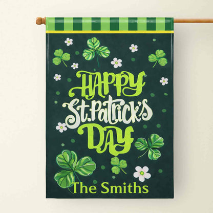 Happy St. Patrick's Day Shamrocks And Flowers Clover Green