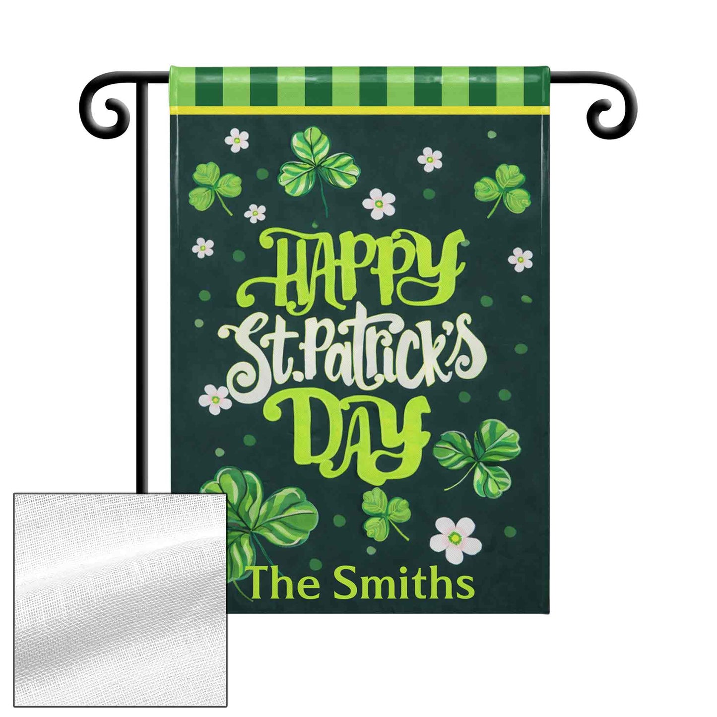 Happy St. Patrick's Day Shamrocks And Flowers Clover Green