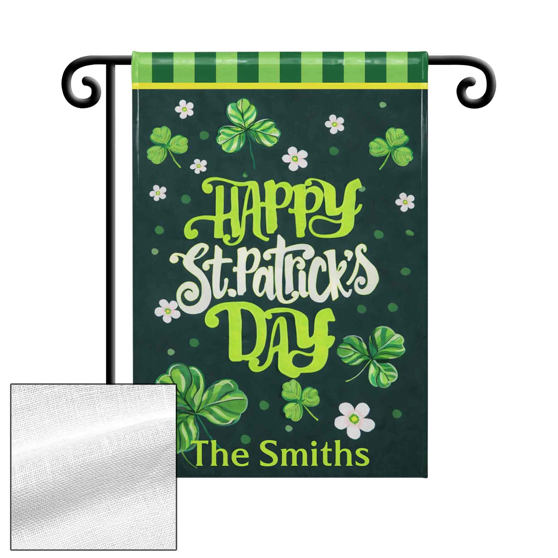 Happy St. Patrick's Day Shamrocks And Flowers Clover Green