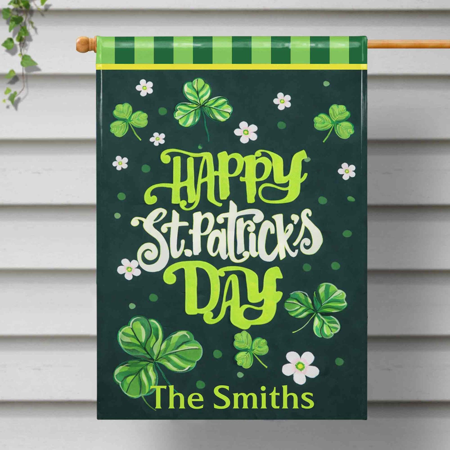 Happy St. Patrick's Day Shamrocks And Flowers Clover Green