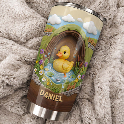 Cute Cow In A Meadow With Flowers And Rolling Hills - Personalized Custom Stainless Steel Tumbler 20oz 30oz - FARM042_TB
