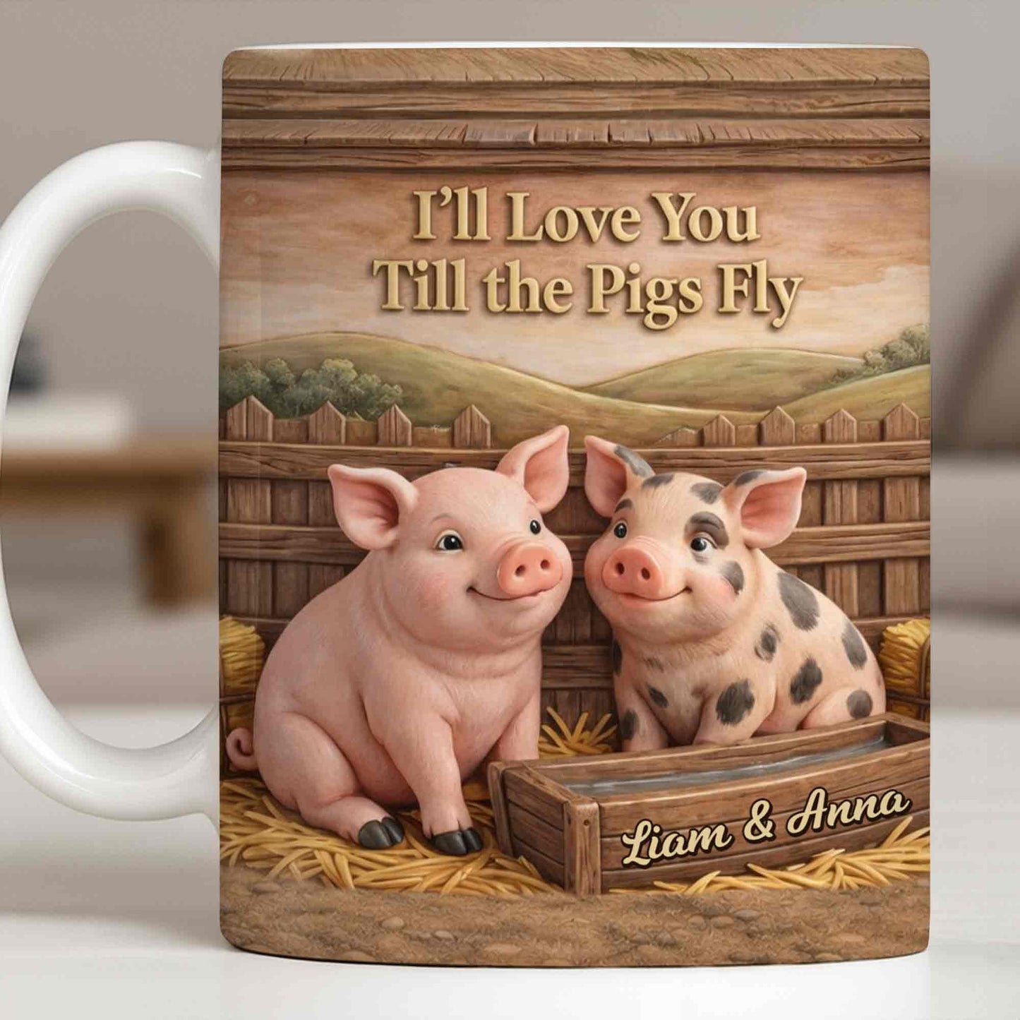 I'll Love You Till the Pigs Fly Cute Pig Couple