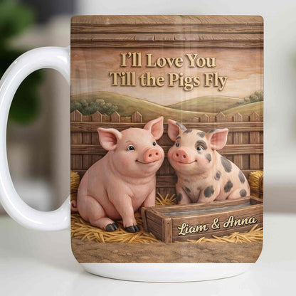 I'll Love You Till the Pigs Fly Cute Pig Couple