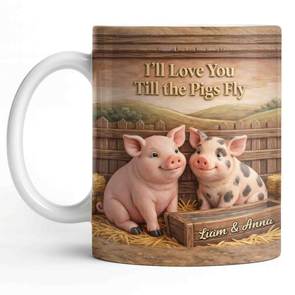 I'll Love You Till the Pigs Fly Cute Pig Couple