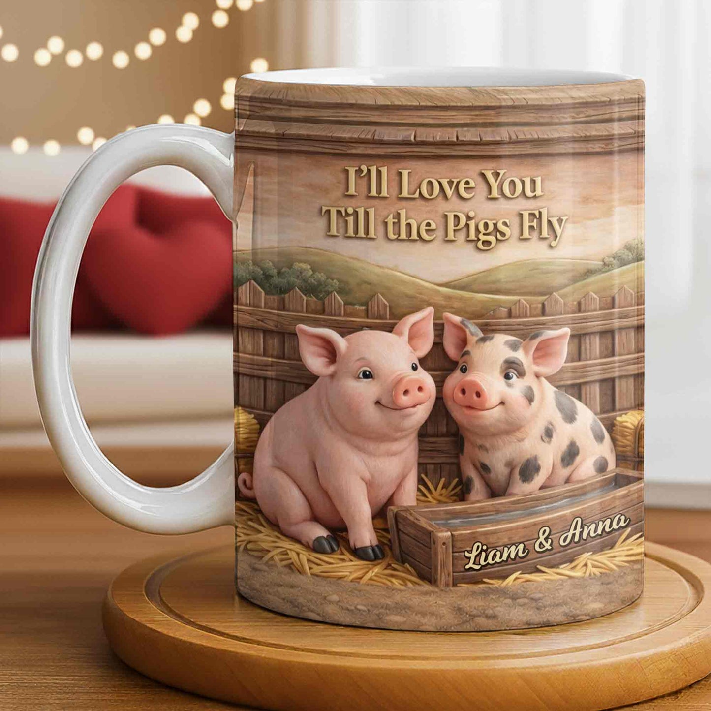 I'll Love You Till the Pigs Fly Cute Pig Couple