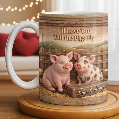 I'll Love You Till the Pigs Fly Cute Pig Couple