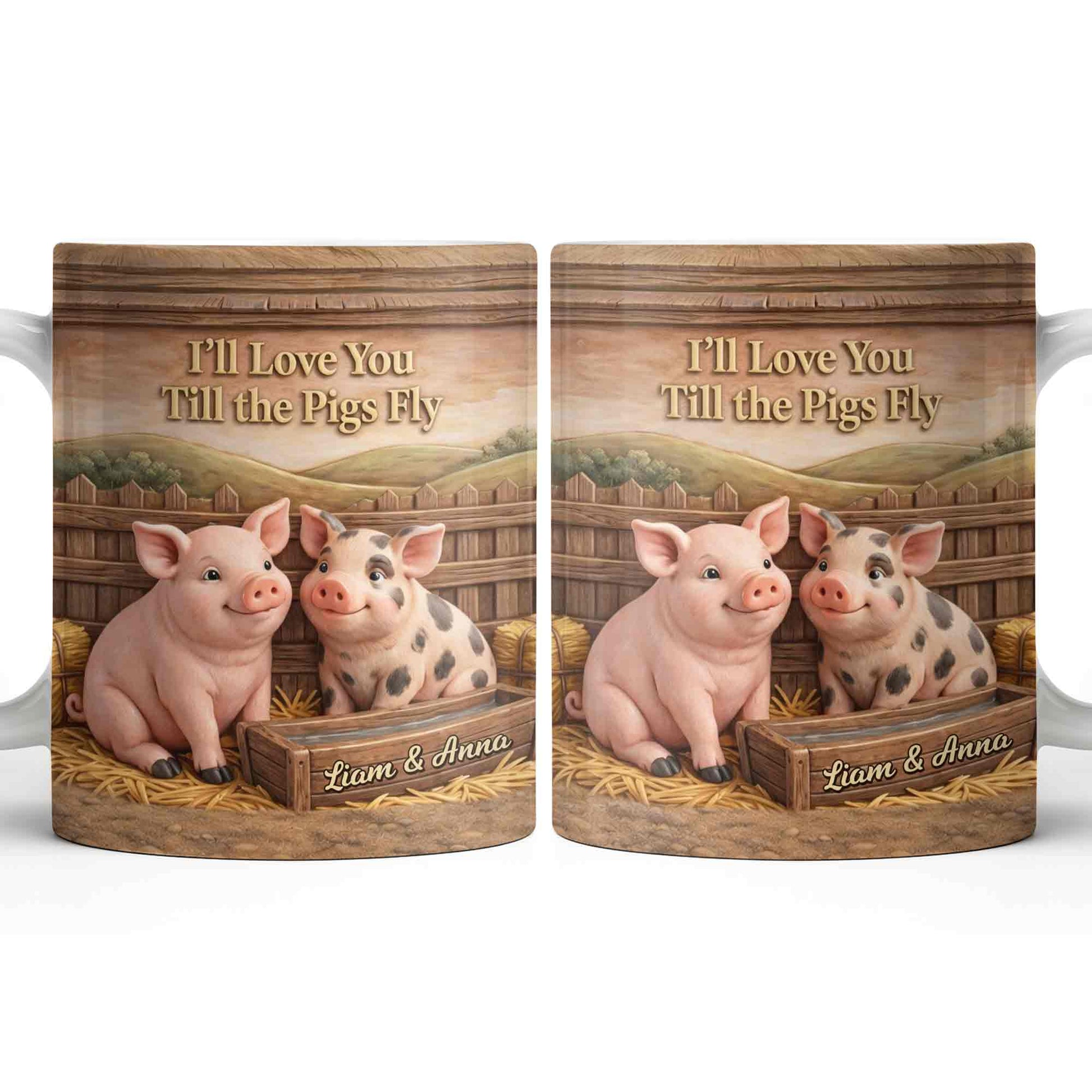 I'll Love You Till the Pigs Fly Cute Pig Couple