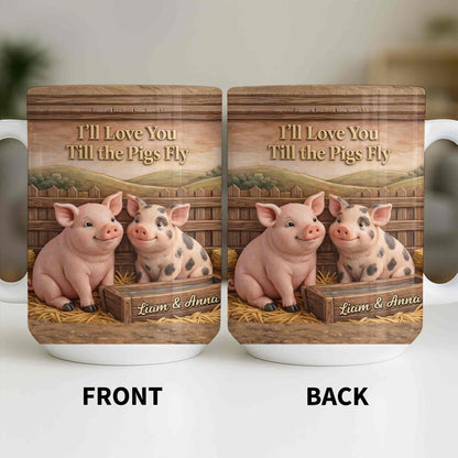I'll Love You Till the Pigs Fly Cute Pig Couple