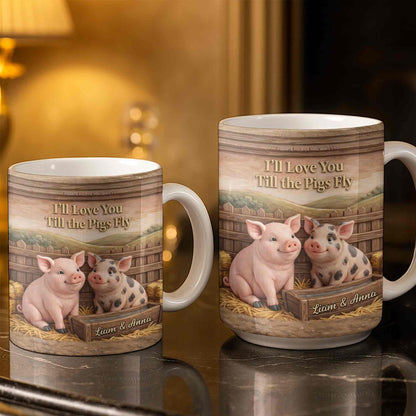 I'll Love You Till the Pigs Fly Cute Pig Couple