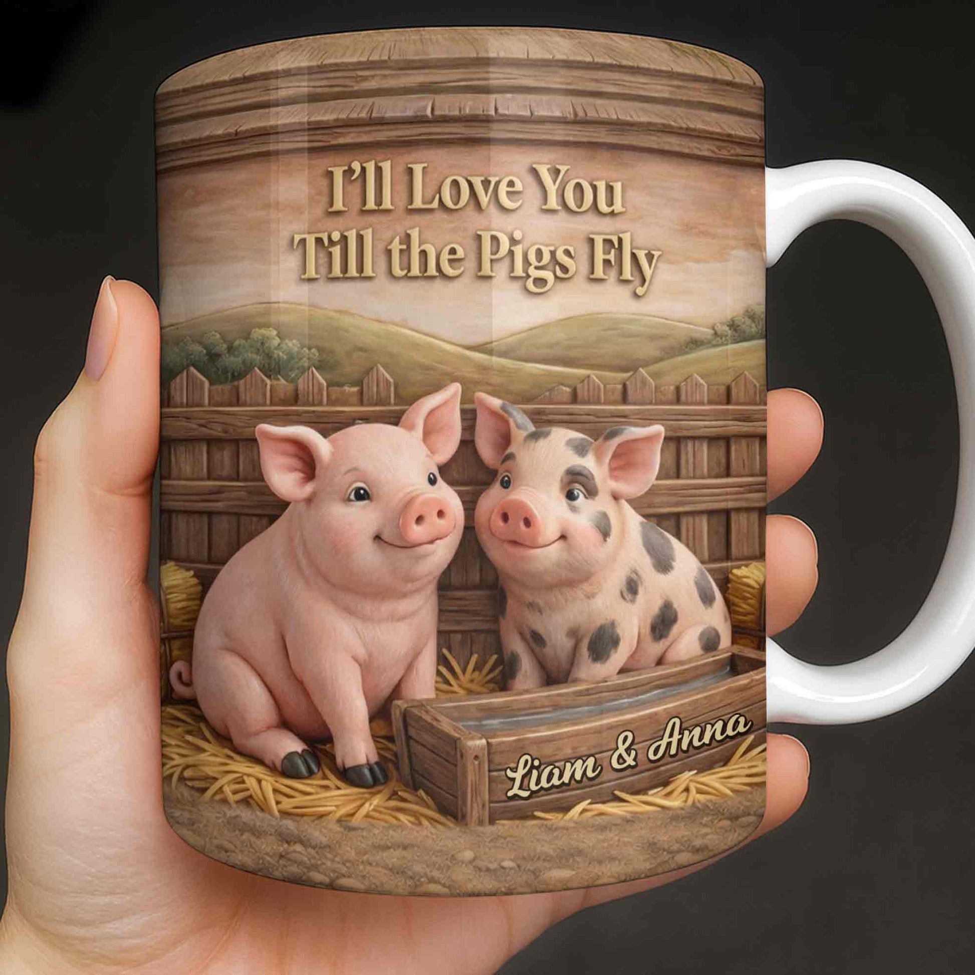 I'll Love You Till the Pigs Fly Cute Pig Couple