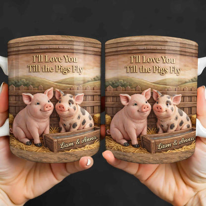 I'll Love You Till the Pigs Fly Cute Pig Couple