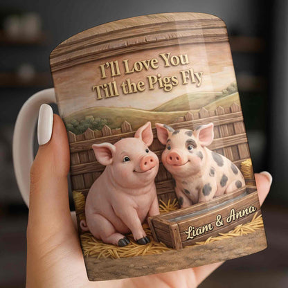 I'll Love You Till the Pigs Fly Cute Pig Couple