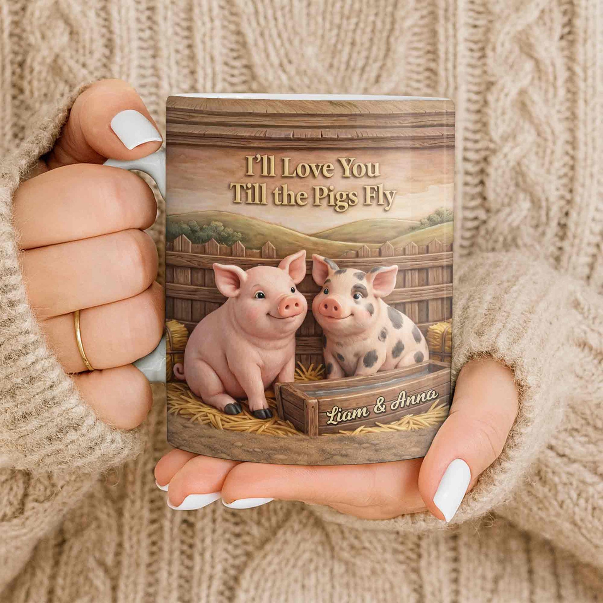 I'll Love You Till the Pigs Fly Cute Pig Couple