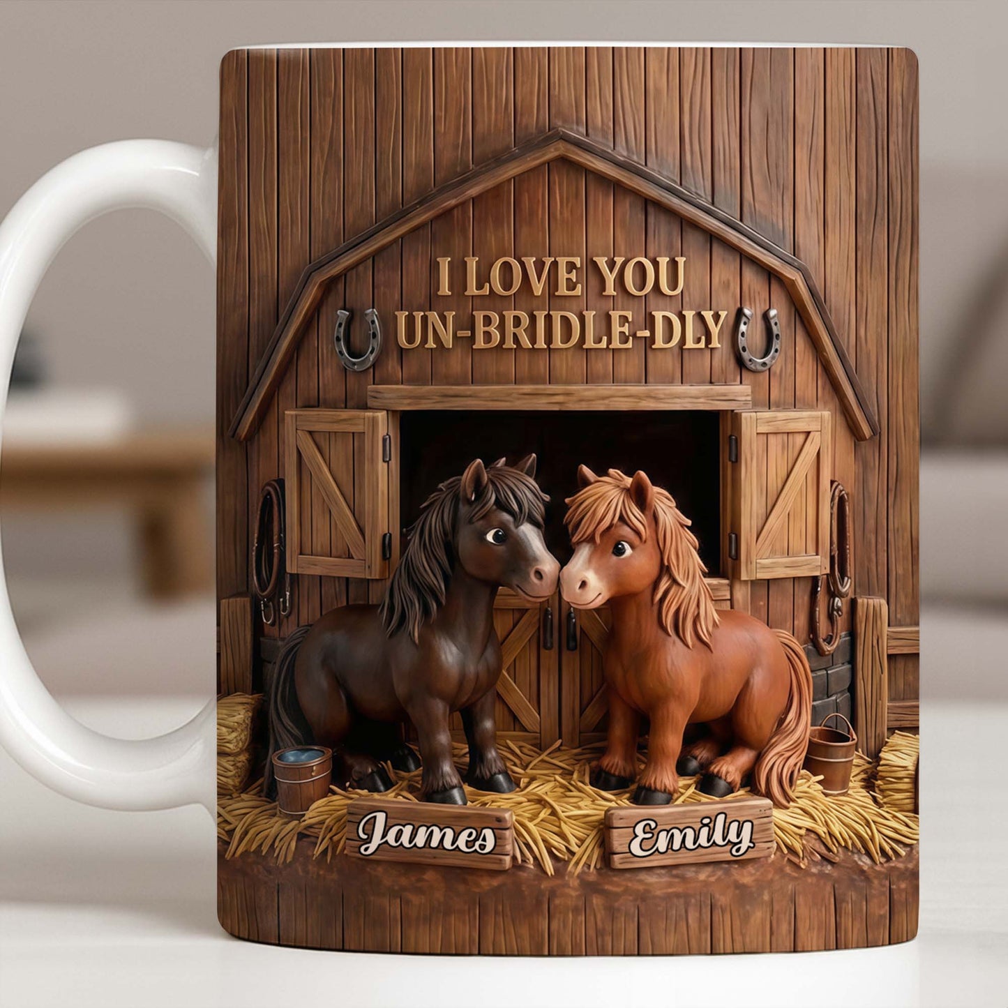 I Love You Un-Bridle-Dly Horses In Barn Design