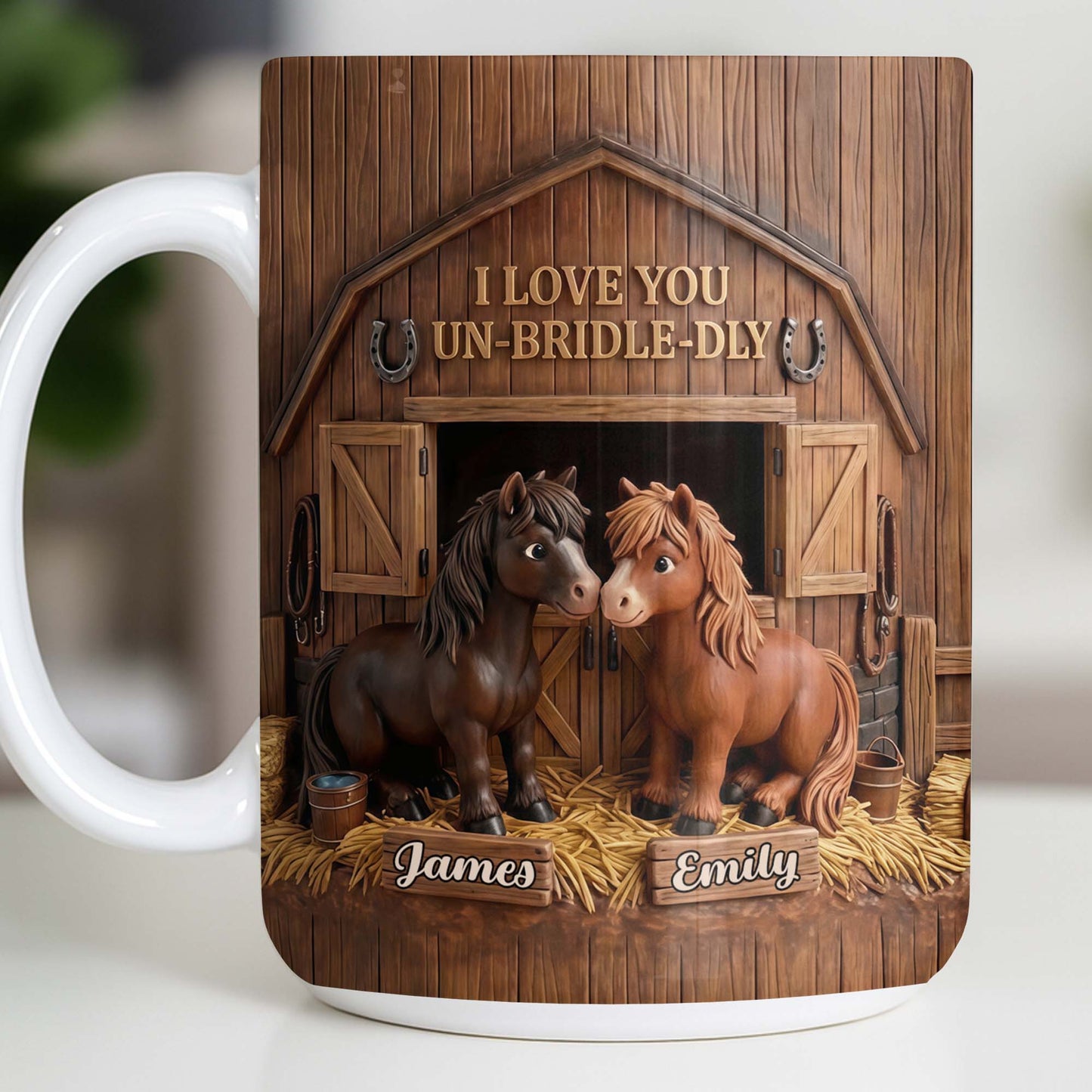I Love You Un-Bridle-Dly Horses In Barn Design
