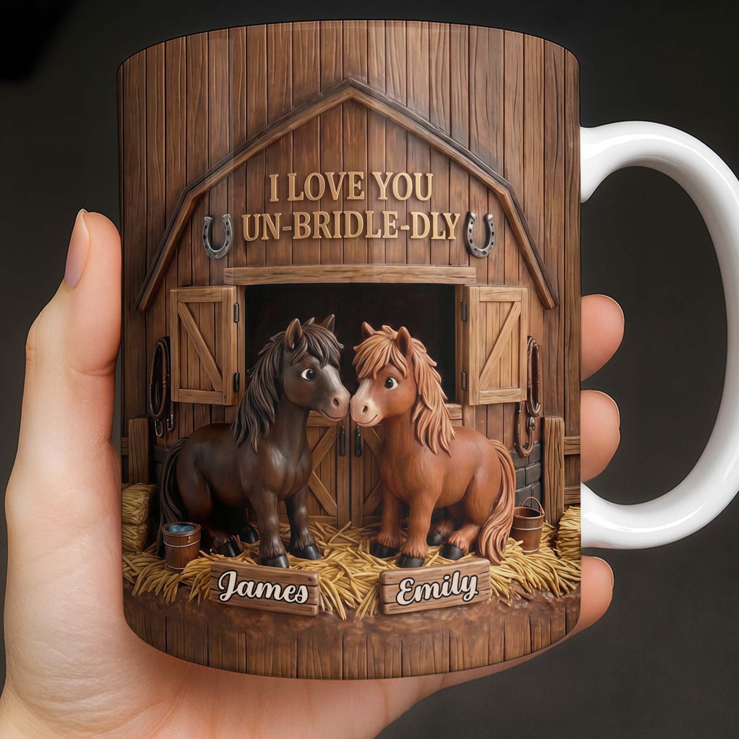 I Love You Un-Bridle-Dly Horses In Barn Design