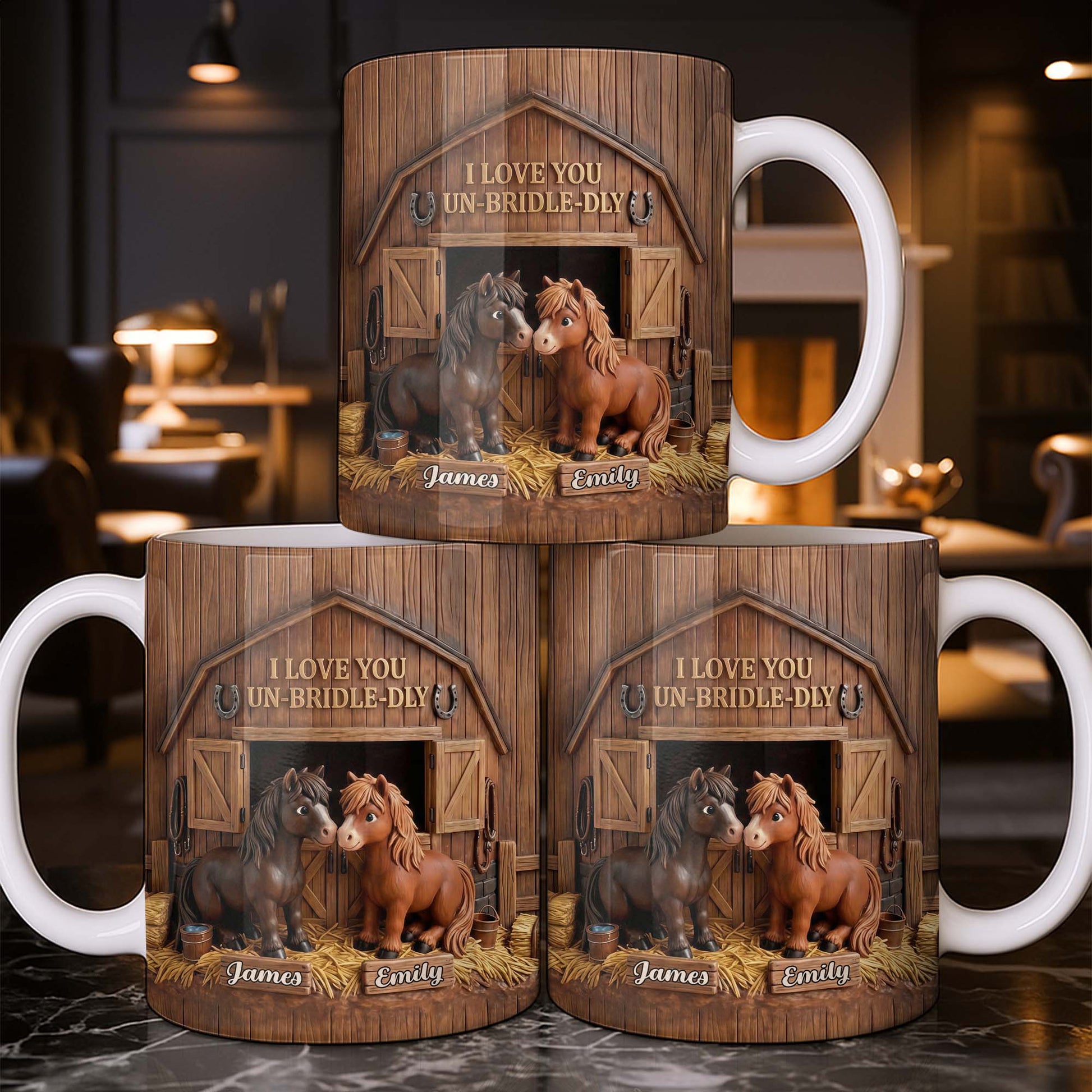 I Love You Un-Bridle-Dly Horses In Barn Design