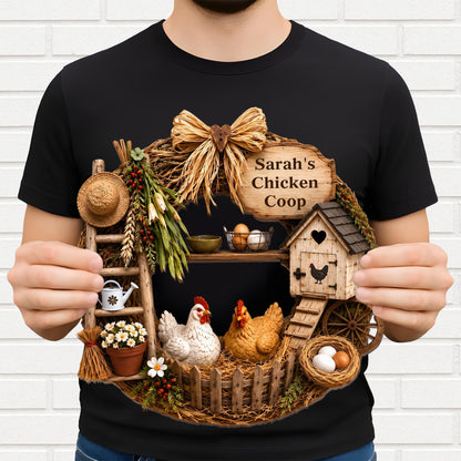 My Chicken Coop With Chickens And Farm Elements Wood Sign - Personalized Custom Shaped Wood Sign - FARM147_WSIGN