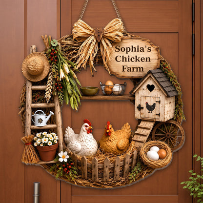 My Chicken Coop With Chickens And Farm Elements Wood Sign - Personalized Custom Shaped Wood Sign - FARM147_WSIGN